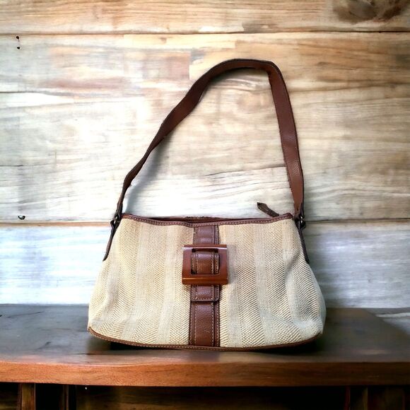 Vintage St. John’s Bay Textile and Leather Purse - Picture 1 of 8